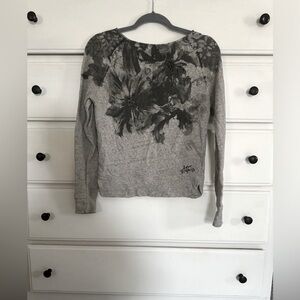 Express | Grey floral print sweater